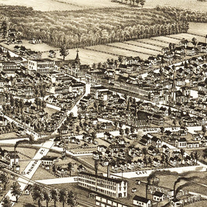 Vintage Map of Bellevue, Ohio 1880