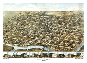Vintage Map of Dayton, Ohio 1870