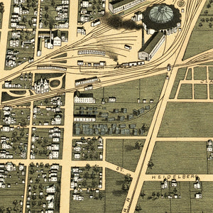 Vintage Map of Galion, Ohio 1891