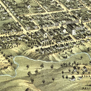 Vintage Map of Norwalk, Ohio 1870
