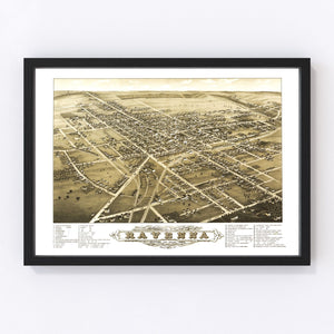 Vintage Map of Ravenna, Ohio 1882