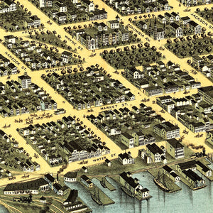 Vintage Map of Sandusky, Ohio 1870