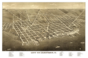 Vintage Map of Sandusky, Ohio 1883