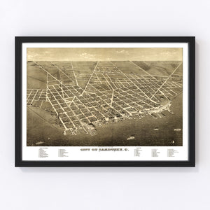 Vintage Map of Sandusky, Ohio 1883