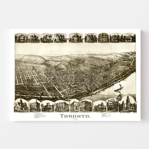 Vintage Map of Toronto, Ohio 1899