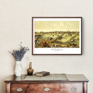 Vintage Map of Toledo, Ohio 1876