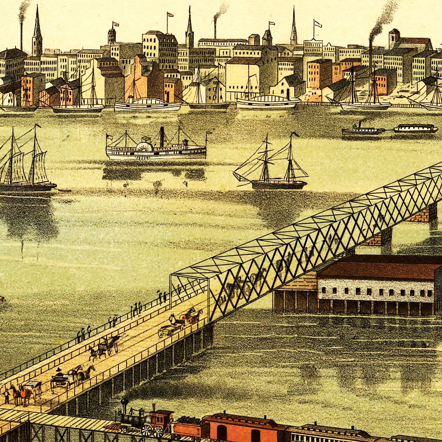 Vintage Map of Toledo, Ohio 1876