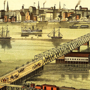 Vintage Map of Toledo, Ohio 1876