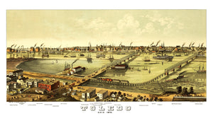 Vintage Map of Toledo, Ohio 1876