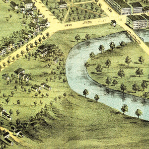 Vintage Map of Warren, Ohio 1870