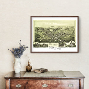 Vintage Map of Woodsfield, Ohio 1899