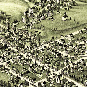 Vintage Map of Woodsfield, Ohio 1899