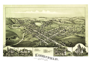 Vintage Map of Woodsfield, Ohio 1899