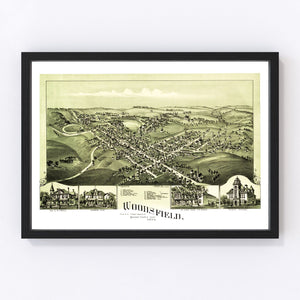 Vintage Map of Woodsfield, Ohio 1899