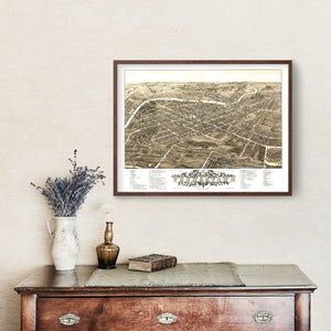 Vintage Map of Youngstown, Ohio 1882