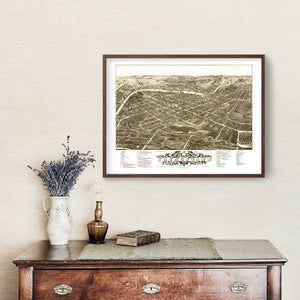 Vintage Map of Yougstown, Ohio 1882