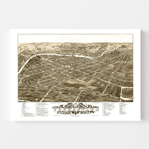 Vintage Map of Yougstown, Ohio 1882