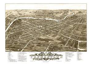 Vintage Map of Yougstown, Ohio 1882