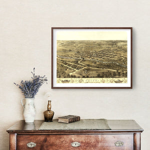 Vintage Map of Delphi, Indiana 1868