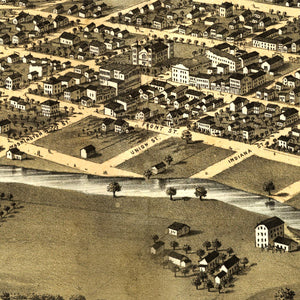 Vintage Map of Delphi, Indiana 1868