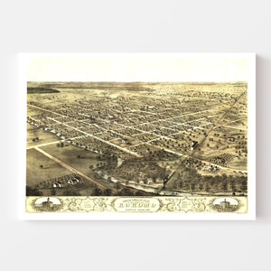 Vintage Map of Kokomo, Indiana 1868