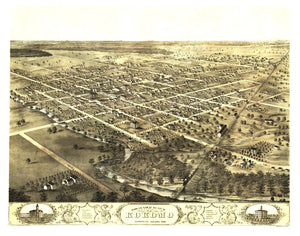 Vintage Map of Kokomo, Indiana 1868