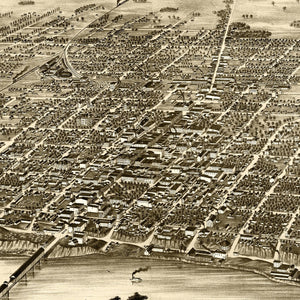 Vintage Map of Terre Haute, Indiana 1880