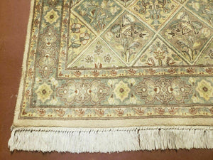 2' 7" X 9' Vintage Handmade India Floral Oriental Wool Runner Rug Hand Knotted