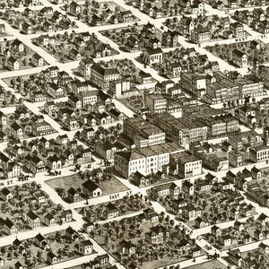 Vintage Map of Bloomington, Illinois 1867