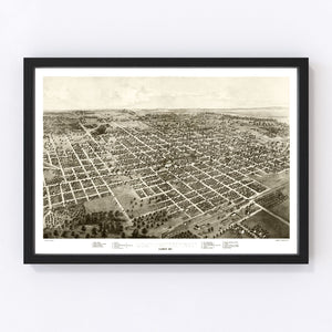 Vintage Map of Bloomington, Illinois 1867