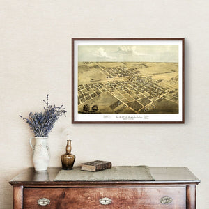Vintage Map of Centralia, Illinois 1867