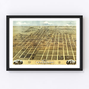 Vintage Map of Champaign, Illinois 1869