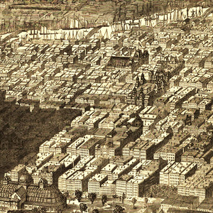 Vintage Map of Chicago, Illinois 1874