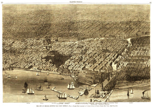Vintage Map of Chicago, Illinois 1874
