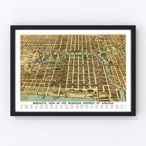 Vintage Map of Chicago, Illinois 1898