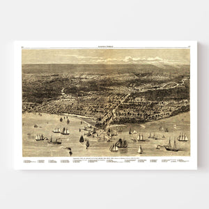 Vintage Map of Chicago, Illinois 1871