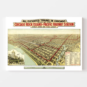 Vintage Map of Chicago, Illinois 1897