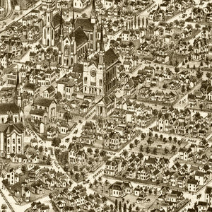 Vintage Map of Elgin, Illinois 1880