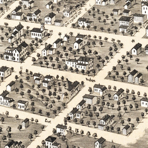 Vintage Map of Geneva, Illinois 1869