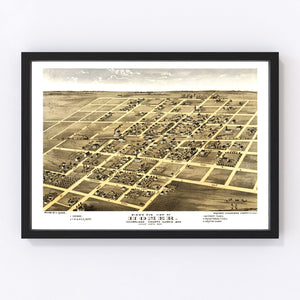 Vintage Map of Homer, Illinois 1869