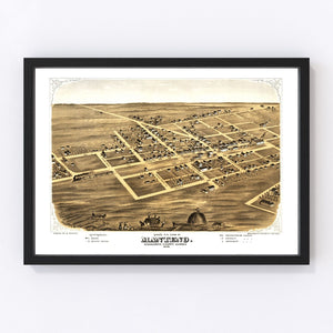 Vintage Map of Manteno, Illinois 1869