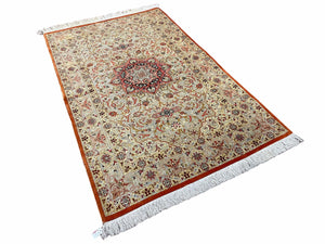 3' X 5' Vintage Fine Handmade Turkish Oriental Silk Rug 900 KPSI Wow