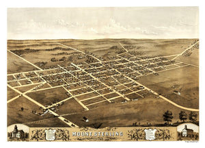 Vintage Map of Mount Sterling, Illinois 1869