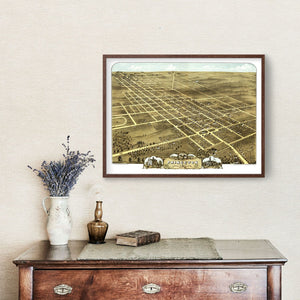 Vintage Map of Princeton, Illinois 1870