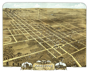 Vintage Map of Princeton, Illinois 1870
