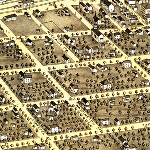 Vintage Map of Sandwich, Illinois 1869