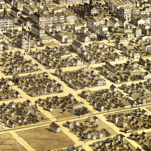 Vintage Map of Springfield, Illinois 1867