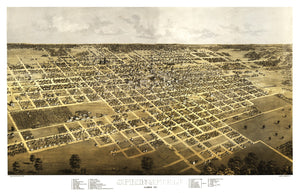 Vintage Map of Springfield, Illinois 1867