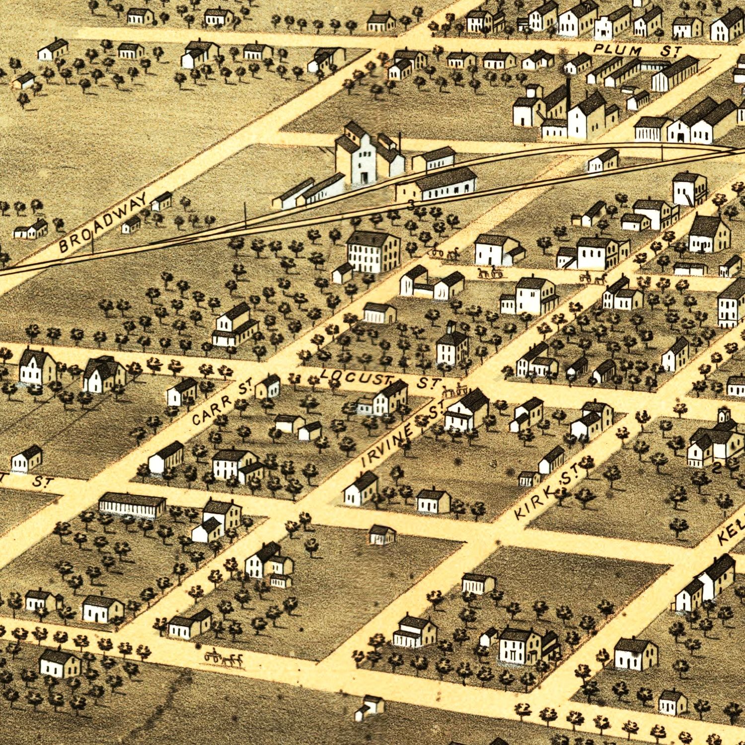 Vintage Map of Young America, Illinois 1869