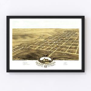 Vintage Map of Young America, Illinois 1869